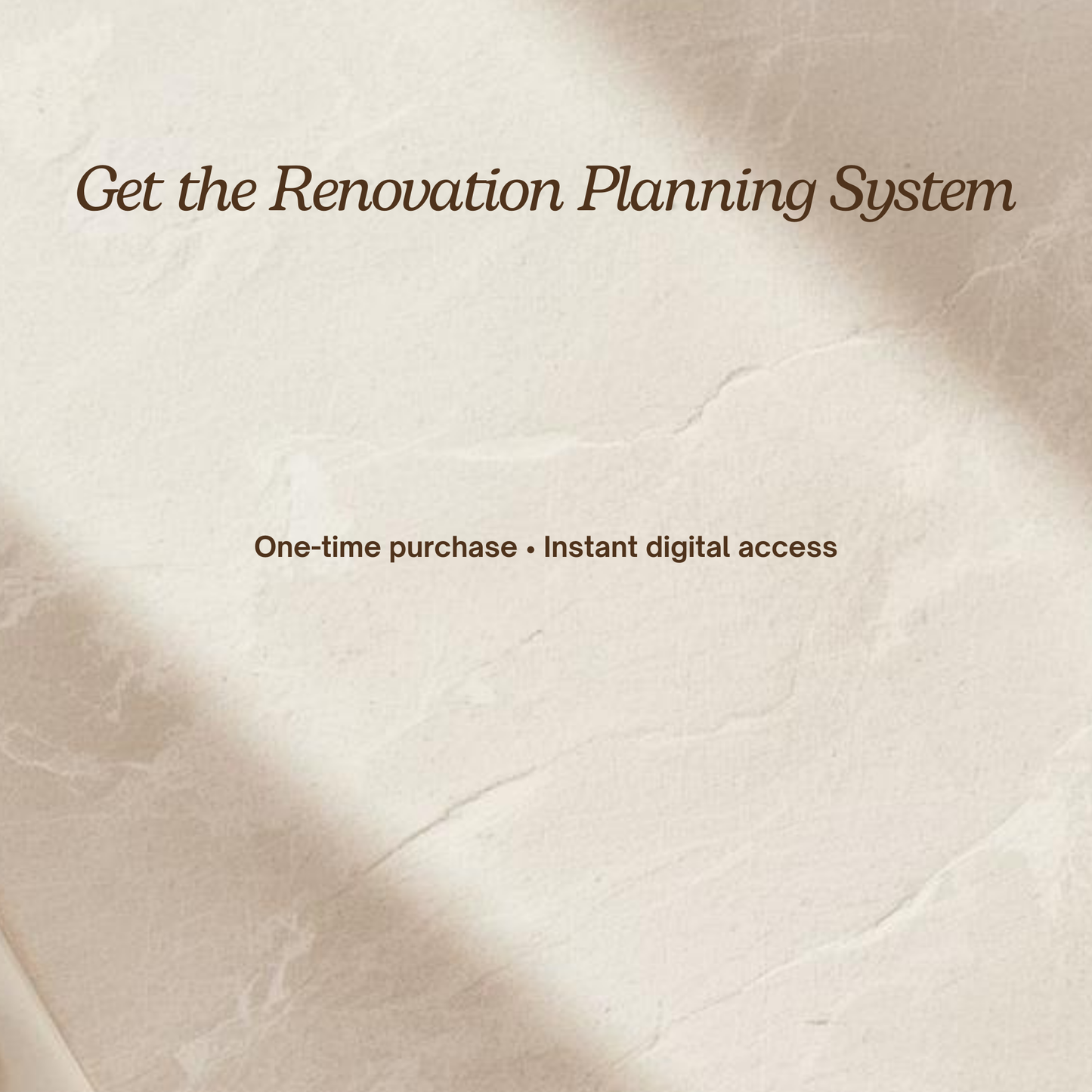 The Renovation Planning System
