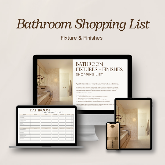 Bathroom Fixtures & Finishes Shopping List