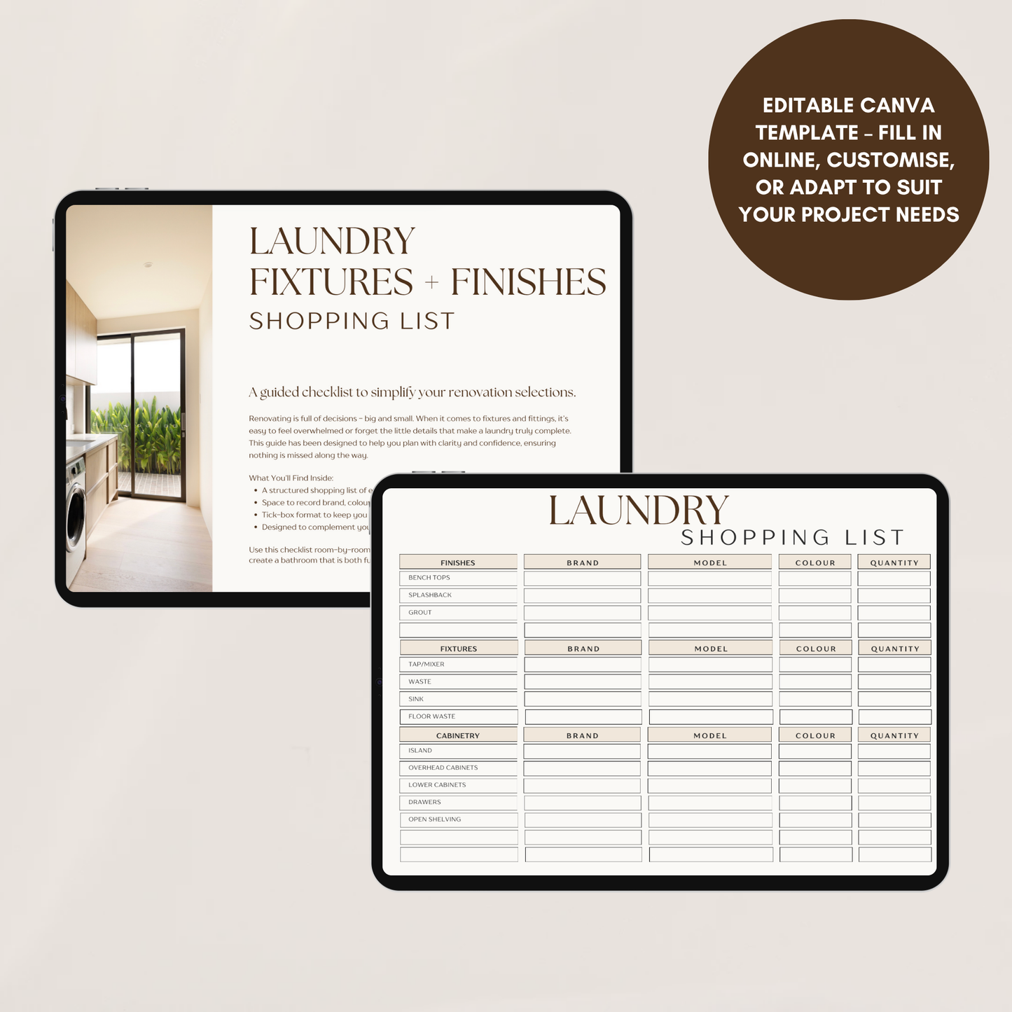 Fixture & Finishes Shopping List - Bundle