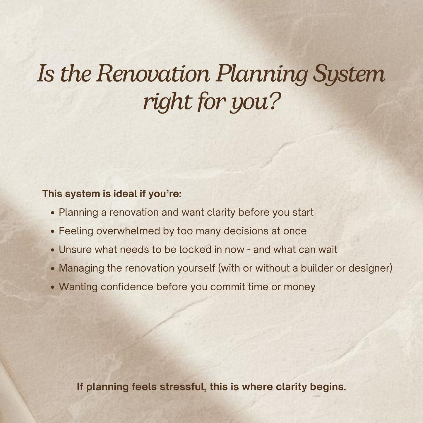 The Renovation Planning System