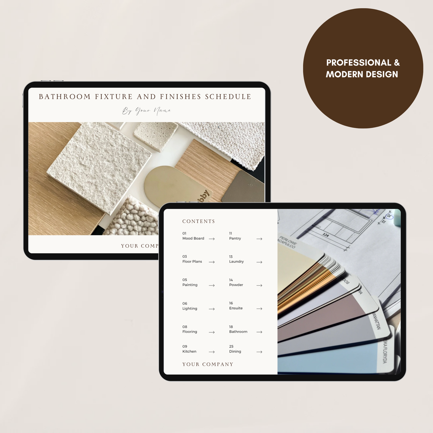 Bathroom - Fixture & Finishes Schedule Template