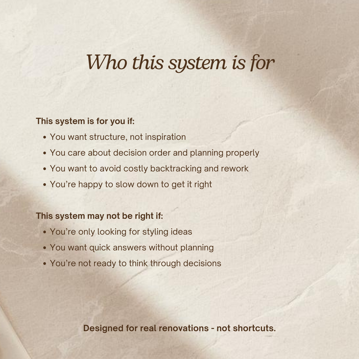 The Renovation Planning System