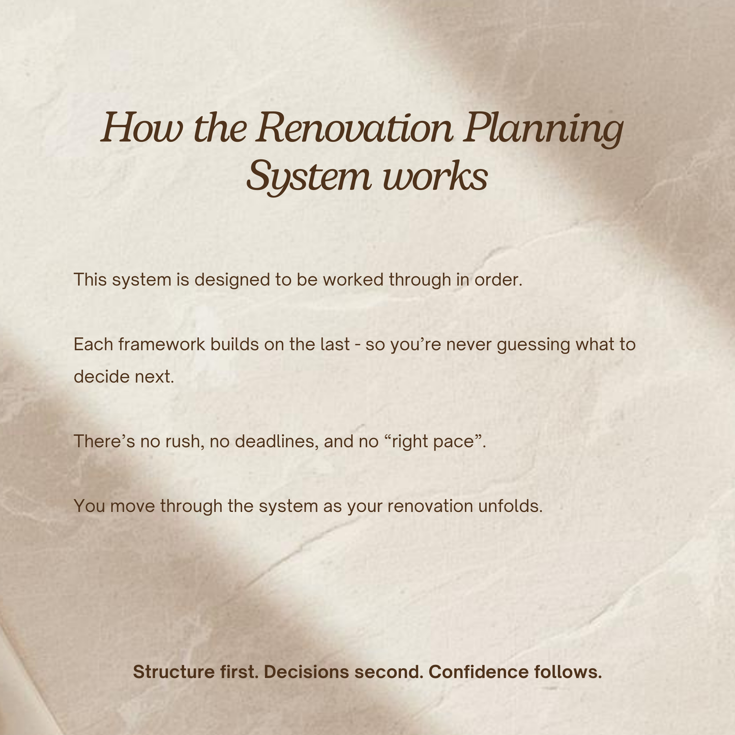 The Renovation Planning System