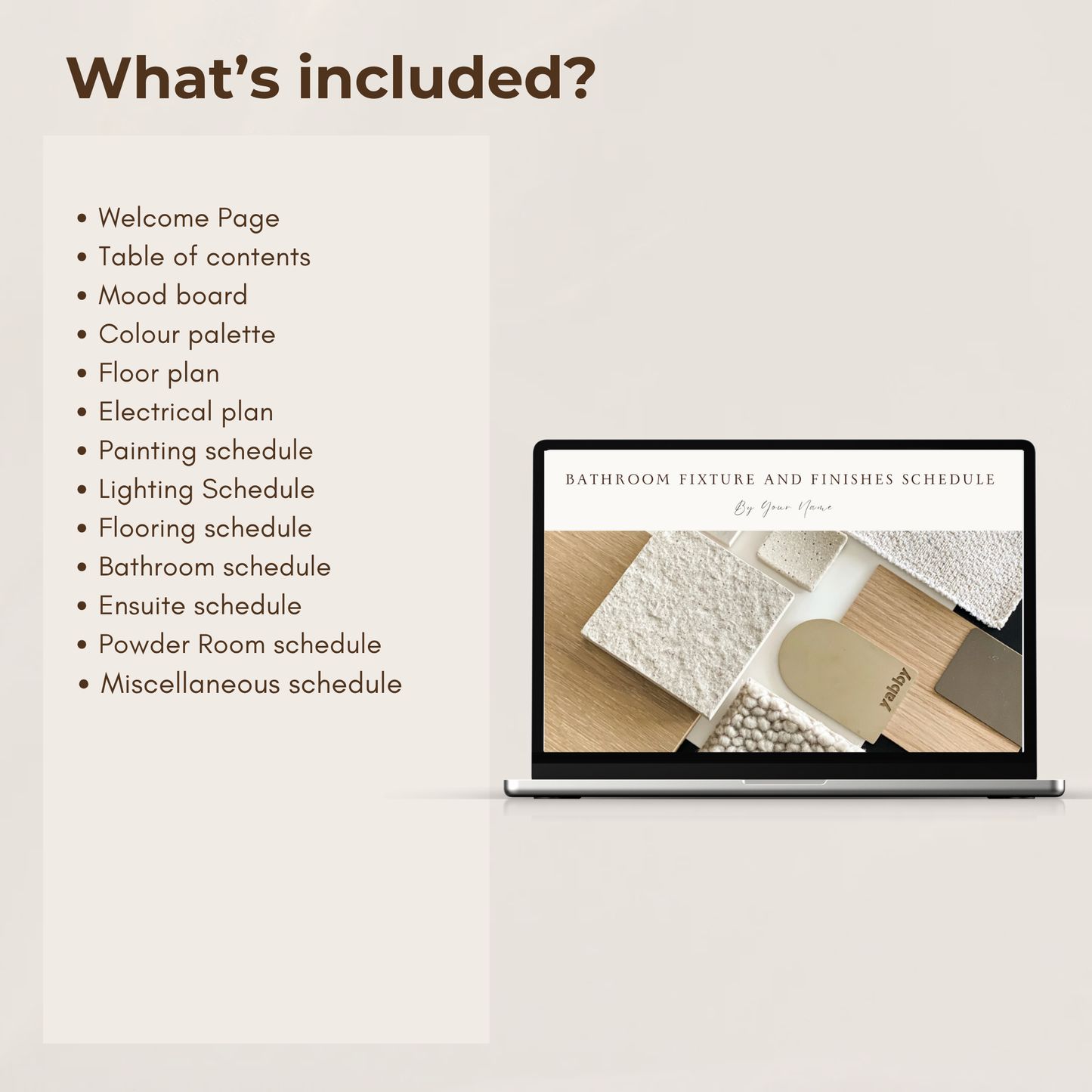 Bathroom - Fixture & Finishes Schedule Template