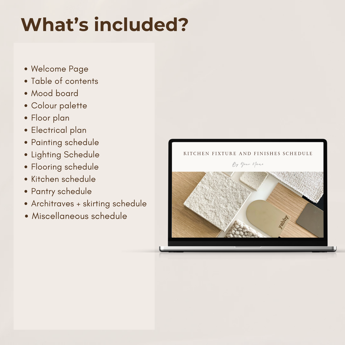 Kitchen - Fixture & Finishes Schedule Template