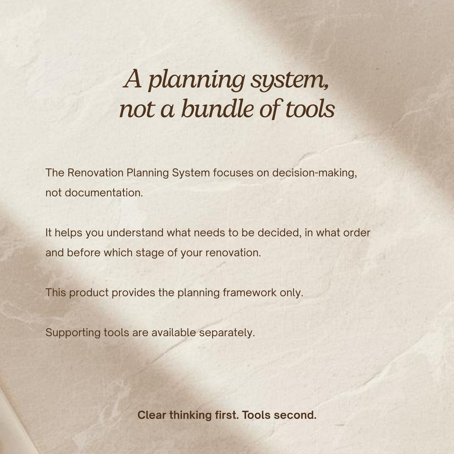 The Renovation Planning System